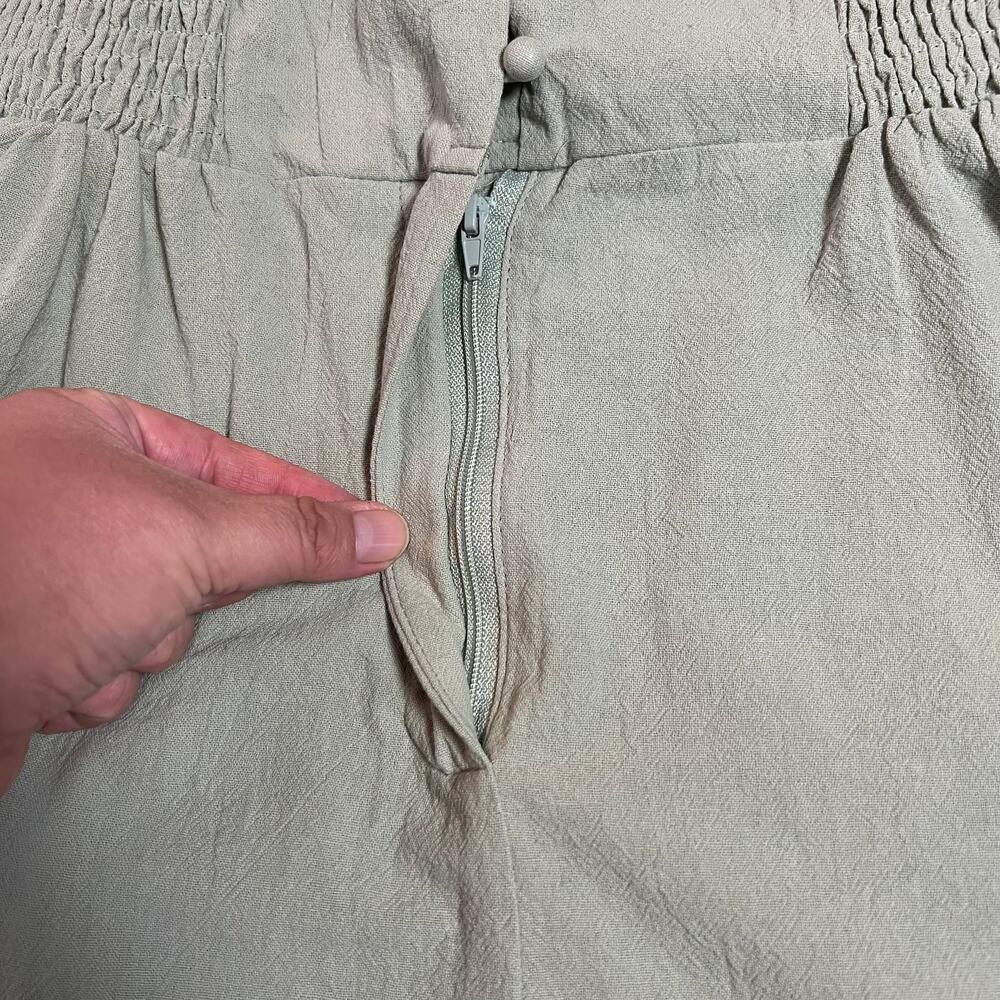 NEW Lulus Making My Heart Flutter Sage Green Ruffled Button-Front Romper Size XS - Picture 8 of 14